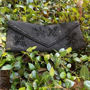Black Beaded Evening Clutch